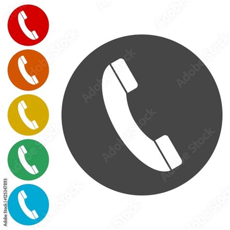 Phone Call Vector Icon Style Is Flat Rounded Symbol Stock Image And