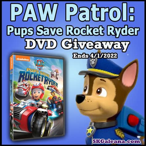 Paw Patrol Pups Save Rocket Ryder Dvd Giveaway Ends 412022