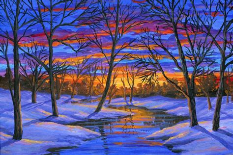 How To Paint A Winter Landscape Using Acrylics On Canvas