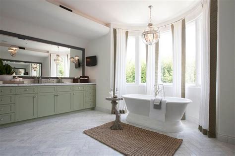 Green Bath Vanity With Ralph Lauren Singleton Sconce Transitional
