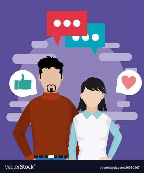 Couple In Love For Social Media Royalty Free Vector Image