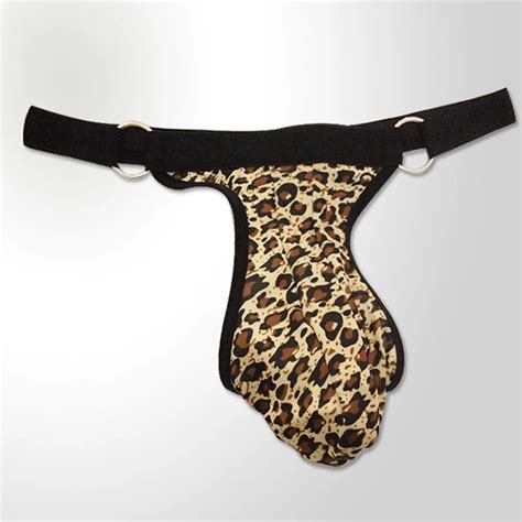 Leopard Mens Thongs And G Strings Cock Ring Mens Thongs Male Sexy Underwear Gay Homme Sexy