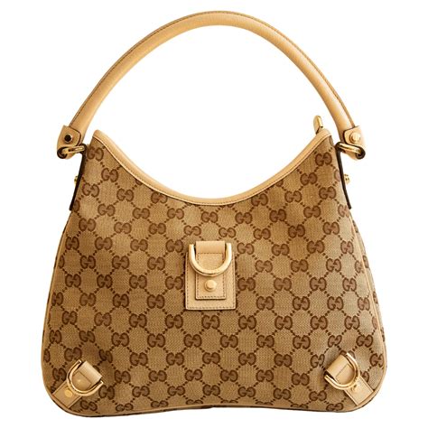 Gucci Abbey D Ring Hobo Medium In Beige Gg Canvas For Sale At 1stdibs
