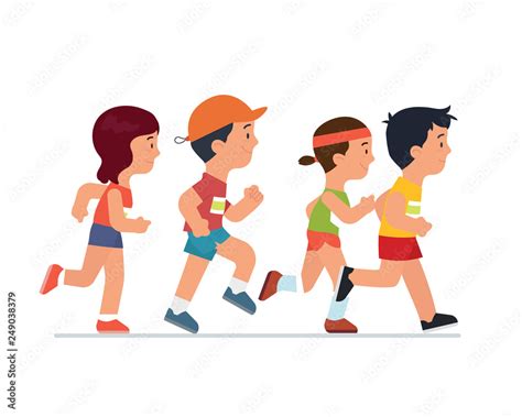 People Running In A Race Run Vector Stock Vector Adobe Stock