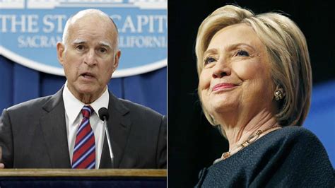 California Gov Jerry Brown Endorses Hillary Clinton Before Primary Abc7 Los Angeles