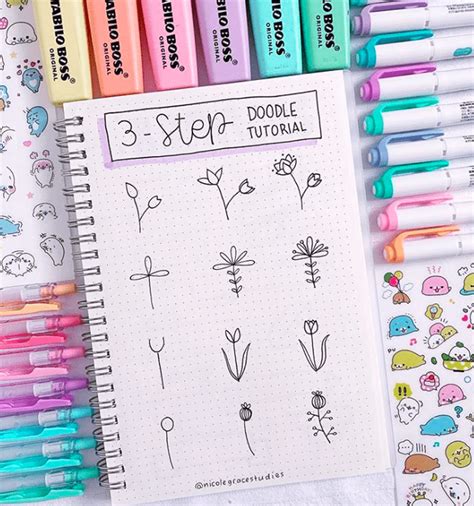 51 Step By Step Easy Bullet Journal Doodles To Try Bullet Planner Ideas