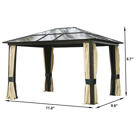 The drink cup holder clips onto both sides and is very handy. 12 x 10 Hardtop Gazebo Outdoor Patio Canopy with Mesh and ...