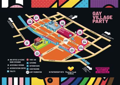 manchester pride site maps released where to find the fairground music and bars manchester