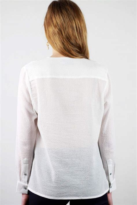Chemisier Blanc Femme Chic En Coton Made In France Atode