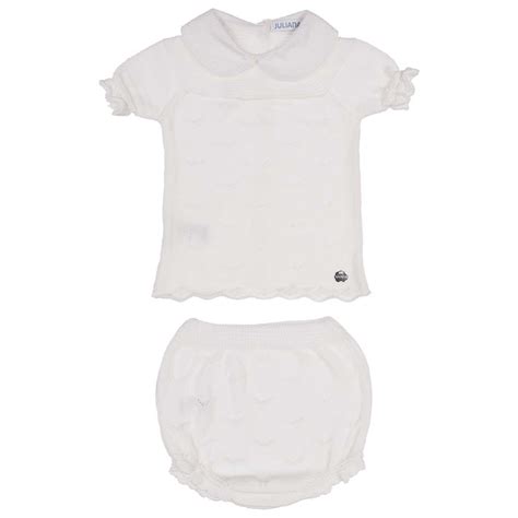 Juliana Baby Clothes Boys Peter Pan Collar Jampant Set White