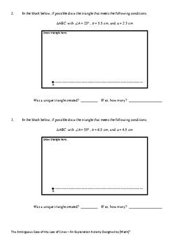 Exploring the ambiguous case of the law of sines by mathxmath