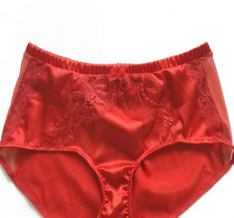 High Waist Silk Panties Silk Red Panties Handmade Lingerie