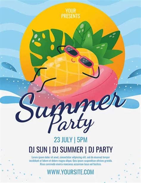 Free Summer Party Flyer Template Free Psd Freepsdflyer
