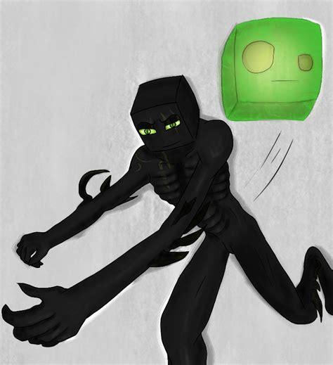 Enderman Throwing A Slime By Chaostructure On Deviantart