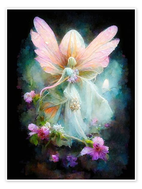 Fairy Butterfly Van Dolphins Dreamdesign Als Poster Canvas Print En