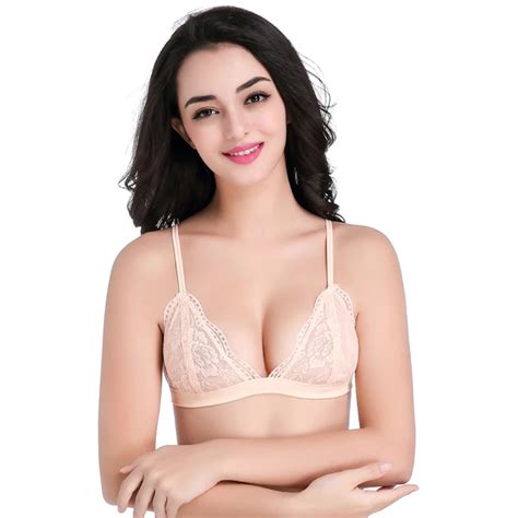 Women Sexy Lace Floral Ultra Thin Triangle Cup Breathable Wirefree Bra Underwearbra Underwear