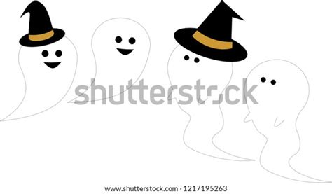Scary White Ghosts Characters Halloween Vector Stock Vector Royalty