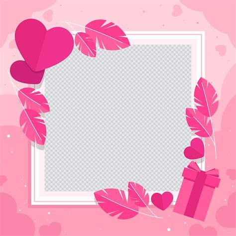 Free Vector Flat Valentines Day Photo Frame Template