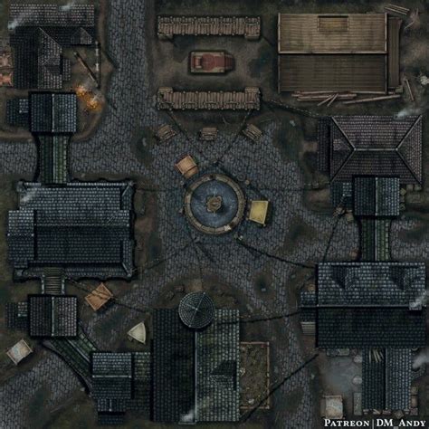 Village Town Square Multi Level Battle Map Battlemaps Village Map