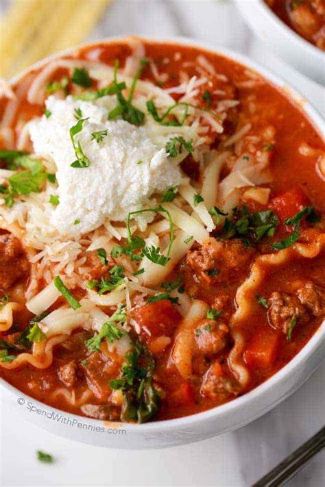 Crockpot Lasagna Soup Cheesy And Delicious Spend With Pennies