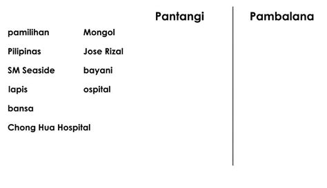 Pantangi At Pambalana L1 B Worksheet Live Worksheets