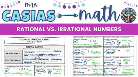 Rational Vs Irrational Numbers 8th Grade Math Pre Algebra Youtube