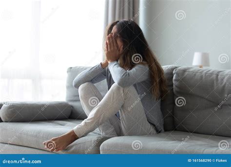 Desperate Grieving Millennial Biracial Woman Crying Of Beloved Loss