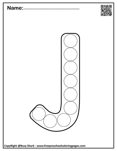 Set Of Letter J 10 Free Dot Markers Coloring Pages Teaching Letters