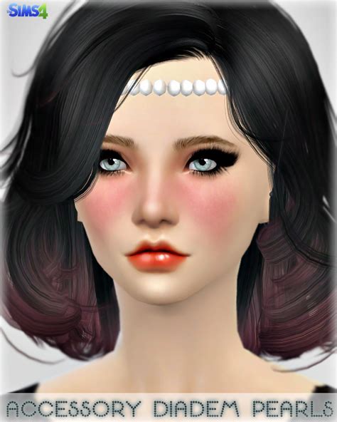 Jennisims Downloads Sims 4 New Mesh Accessory Hair Diadem Pearls