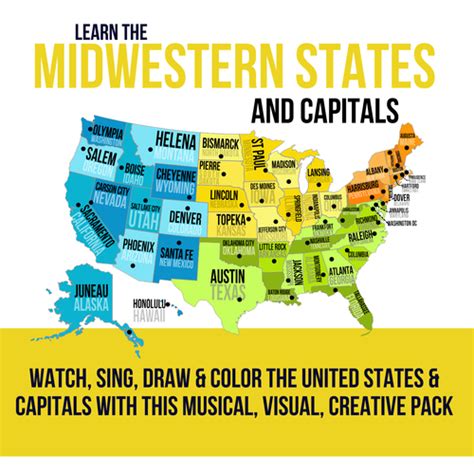 Midwestern States And Capitals Pack By Laurie And Amy Zundel Tpt