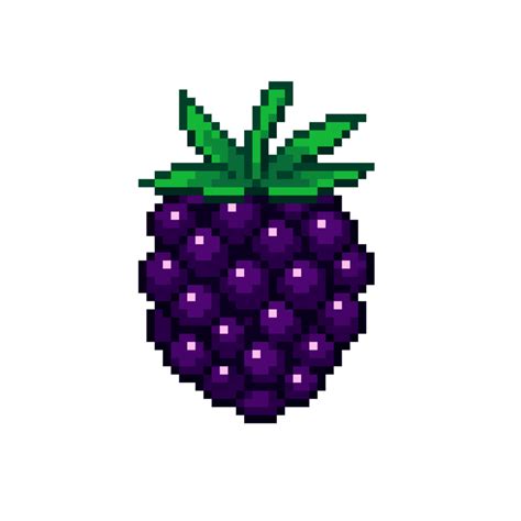 Free An 8 Bit Retro Styled Pixel Art Illustration Of A Blueberry