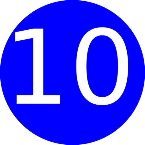 Number 10 Blue Background Clip Art At Vector