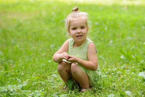 Happy Little Girl In The Park Stock Image Image Of Emotion Meadow