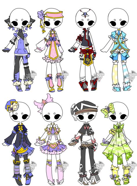Wish you could draw them? .:Adopted:. Outfit Batch 02 by DevilAdopts on DeviantArt | Drawing anime clothes, Anime drawings ...