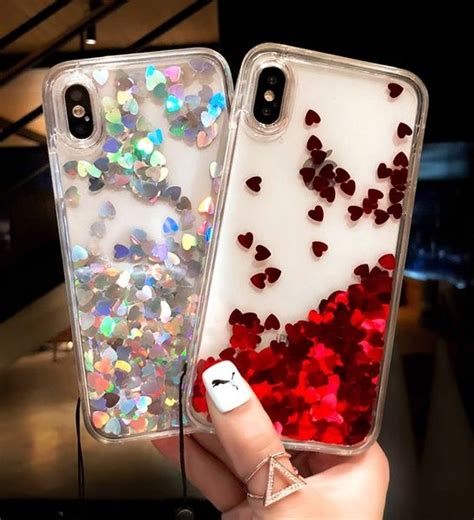 Cute Shiny Glitter Moving Quicksand Liquid Clear Soft Tpu Phone Case