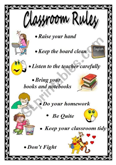 Classroom Rules Esl Worksheet By Xyz5