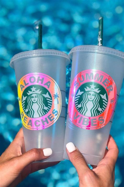 Summer Vibes Starbucks Cup Starbucks Tumbler Personalized Etsy Video