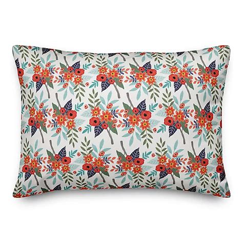 Designs Direct Floral Oblong Throw Pillow In Orange Bed Bath And Beyond