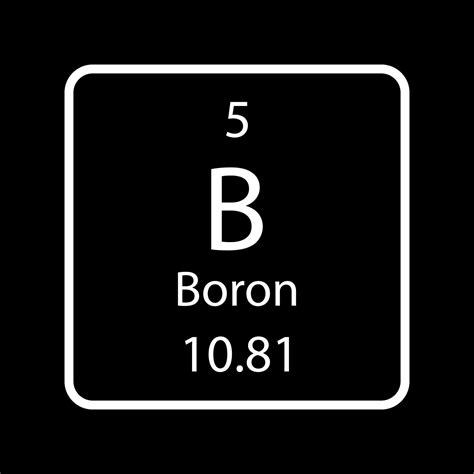Símbolo De Boro Elemento Químico De La Tabla Periódica Ilustración
