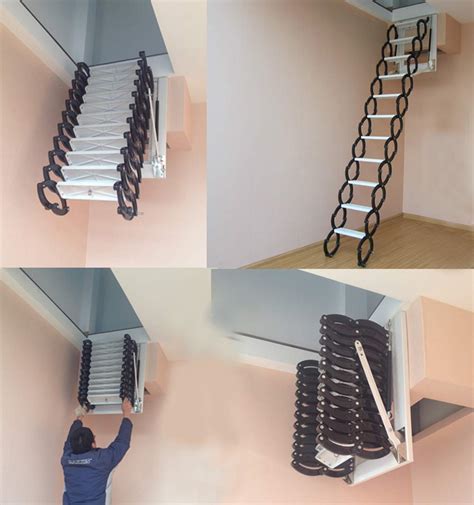 Outdoor Hanging Retractable Staircase Manual Wall Mounted Folding