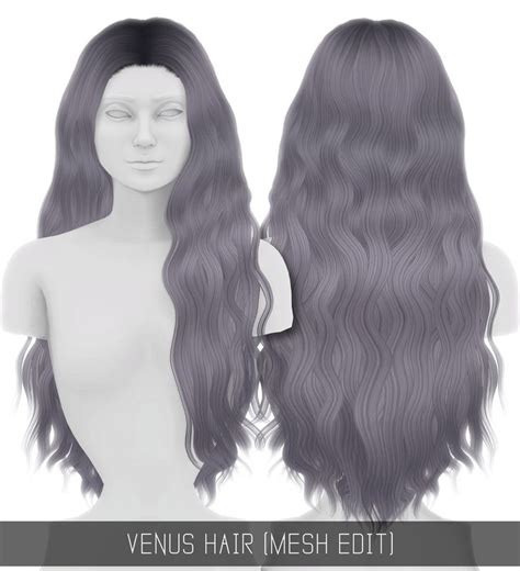 Simpliciaty Venus Hair Retextured Sims 4 Hairs Sims Hair Sims 4