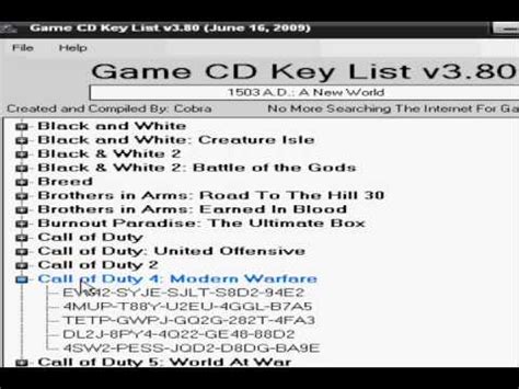 Enter key in activation code. Game CD key List -No more keys serial searching on ...