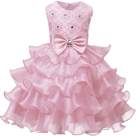 Nnjxd Girl Dress Kids Ruffles Lace Party Wedding Dresses Buy Online In