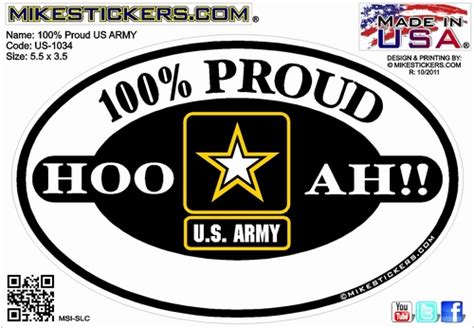 Mike Stickers Us Army Hooah