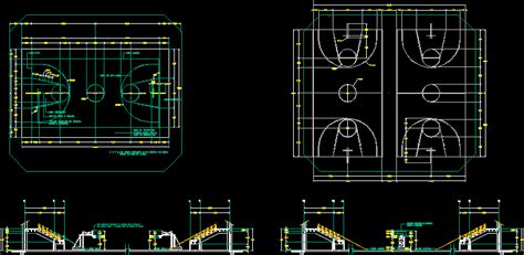 Basketball Courts Dwg Elevation For Autocad • Designs Cad