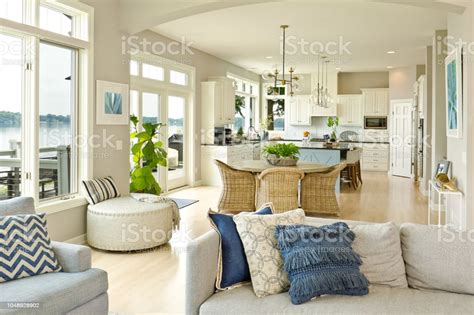Open floor plan wall facing kitchen and dining area decorate. Modern Kitchen Living Room Hone Design With Open Concept ...