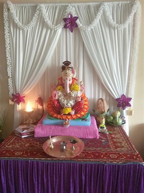 Ganesha Decoration Ganpati Decoration At Home Ganapati Decoration