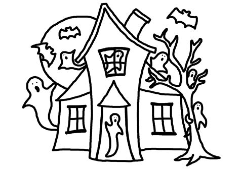 Open any of the printable files above by clicking the image or the link below the image. Free Printable Haunted House Coloring Pages For Kids