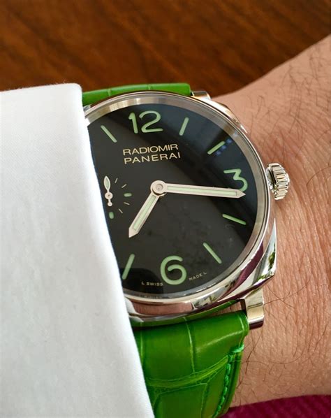 Officine Panerai The Green Strap Perfectly Matches The Green Lume