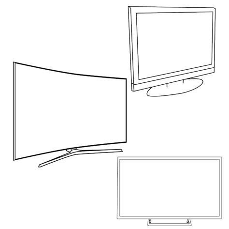 Premium Vector Vector Isolated Sketch Tv Icon Set